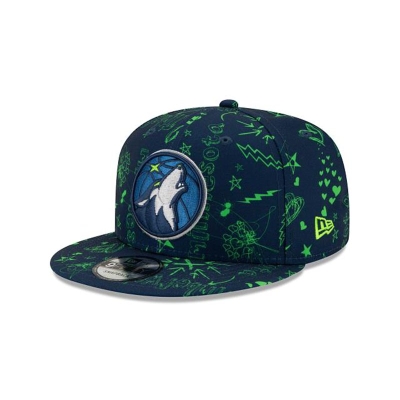 Minnesota Timberwolves Gorra | New Era NBA Doodle 9fifty Snapback Cap Mexico - Azules